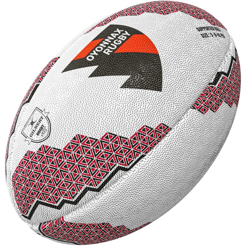 Ballon de rugby avec support en bois de thuya