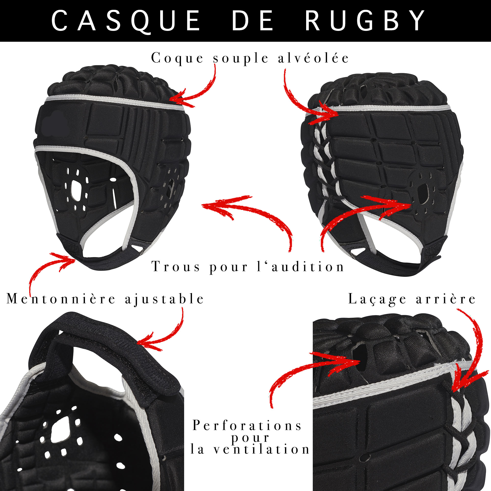 Casque rugby 500 adulte  Casque de rugby, Rugby, Casque