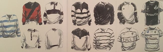 Evolution du maillot de rugby du club de Brive